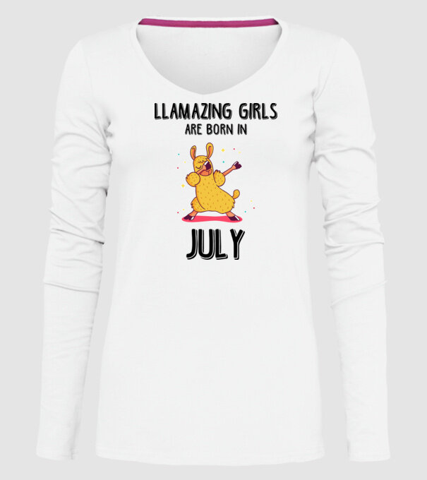 Llamazing girls are born in july black model alb pe tricou