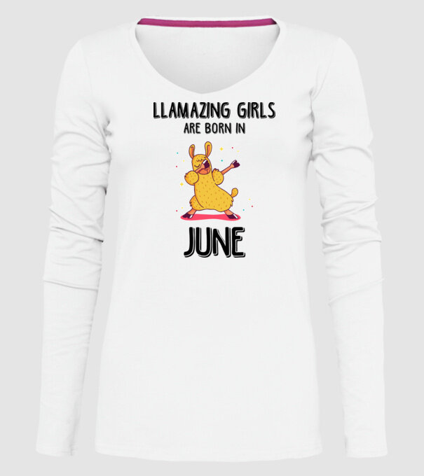 llamazing girls are born in june black model alb pe tricou