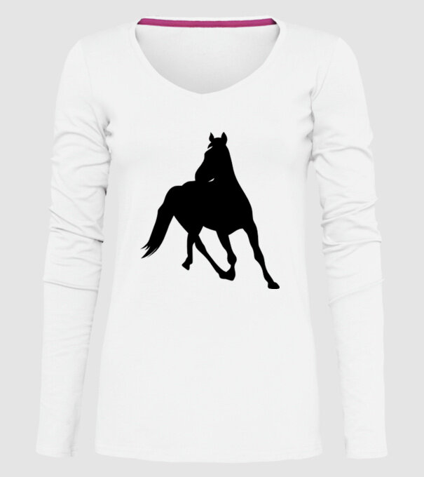 cal model alb pe tricou