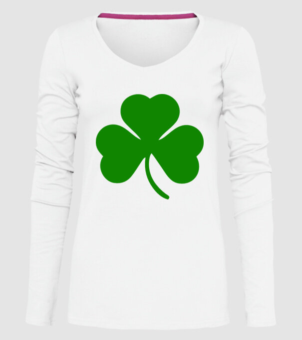 Trifoi model alb pe tricou