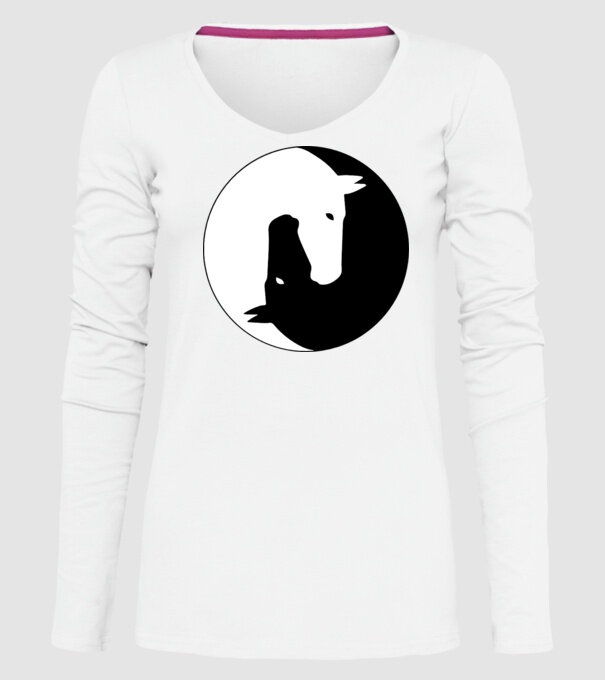 Lovas ying-yang model alb pe tricou