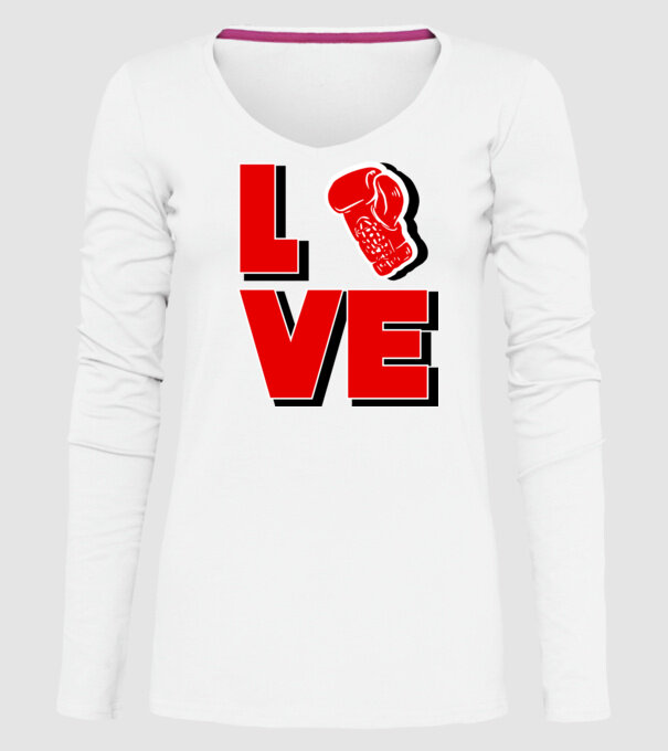 LOVE BOX model alb pe tricou