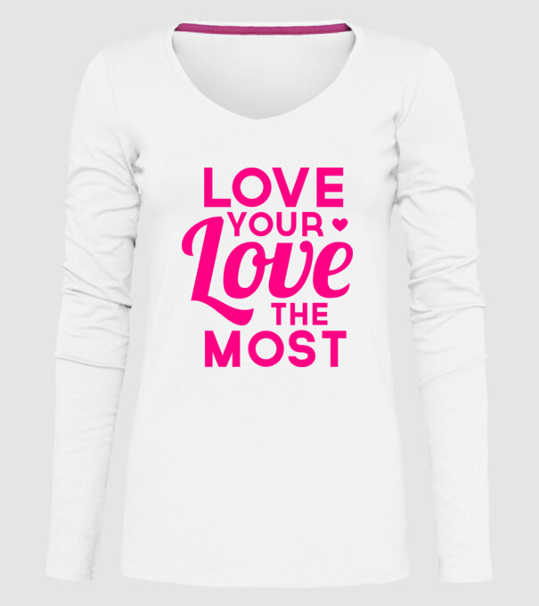 love most model alb pe tricou