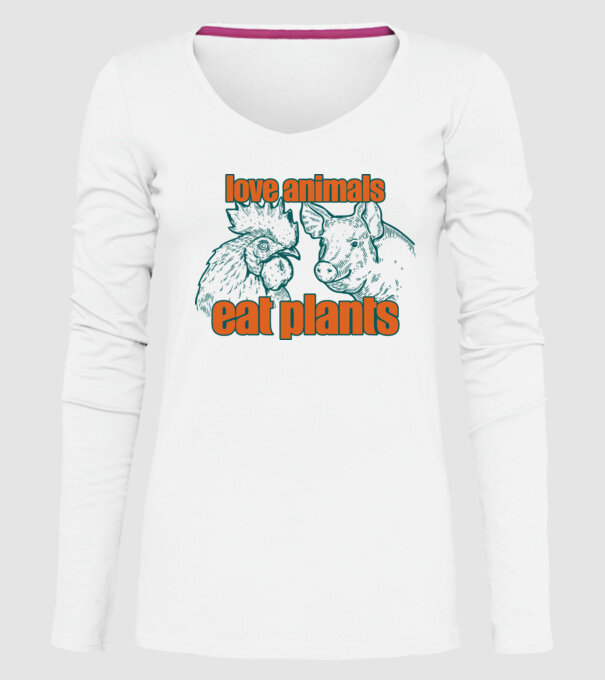 love animals model alb pe tricou
