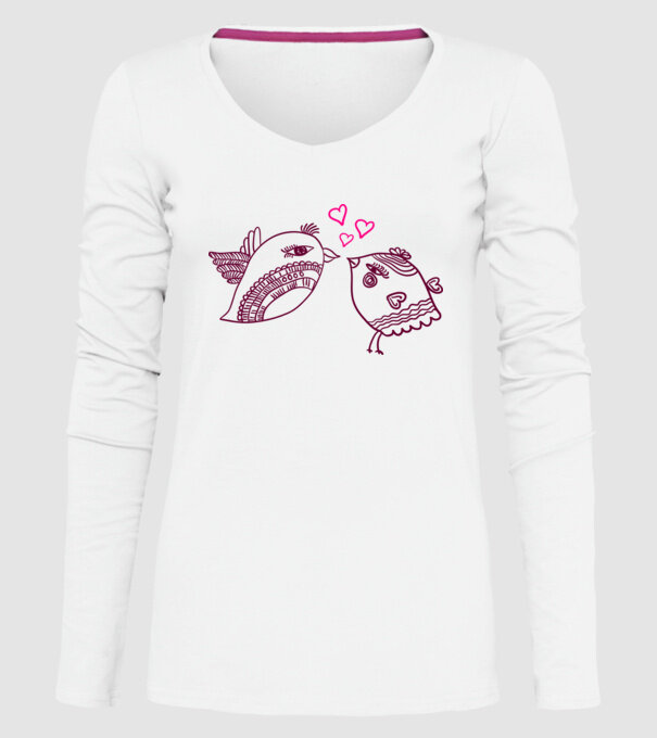 lovebirds model alb pe tricou