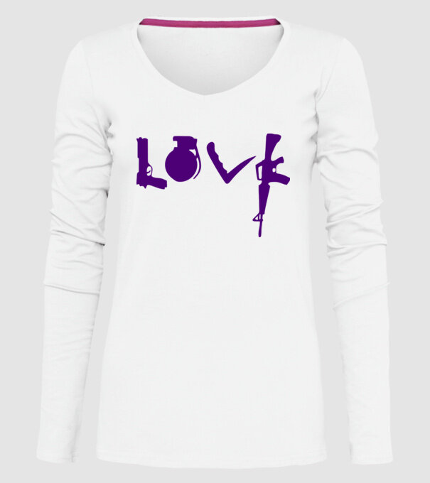 Lovegun model alb pe tricou