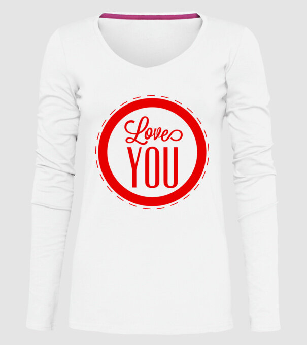 love you model alb pe tricou