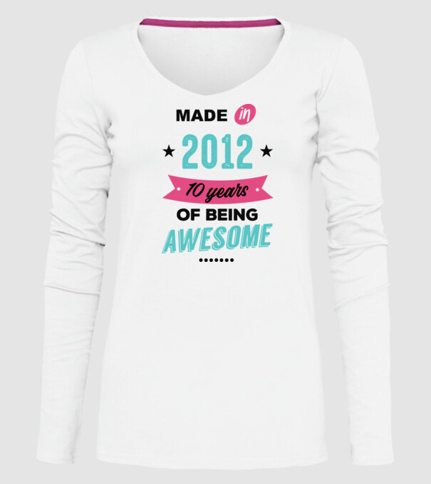 MADE in 2012 model alb pe tricou