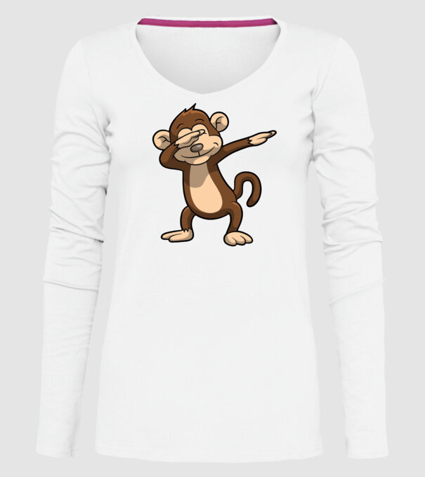 Maimuță DAB model alb pe tricou