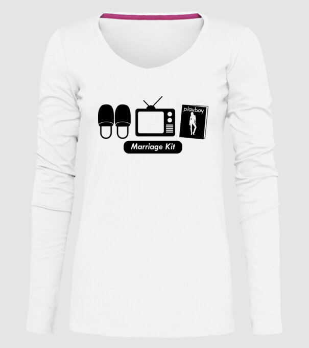 Marriage kit model alb pe tricou
