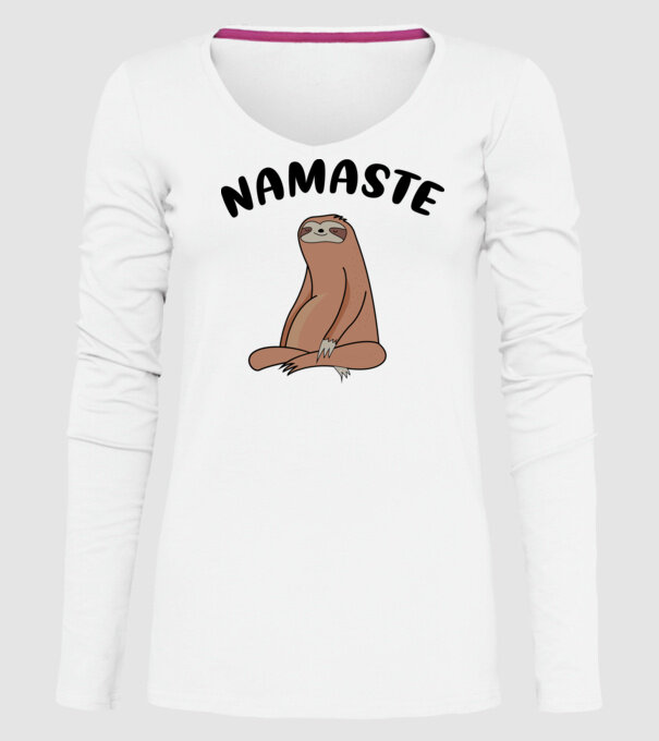 Leneș meditând model alb pe tricou