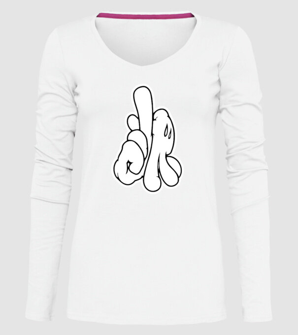 Mâinile lui Mickey model alb pe tricou