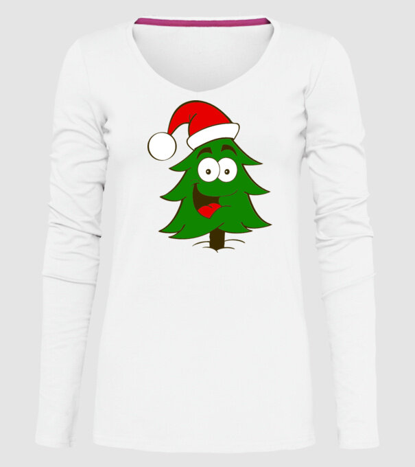 Brad Moș Crăciun 4 culori model alb pe tricou