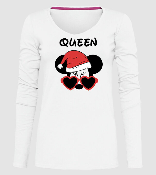 minnie santa queen model alb pe tricou