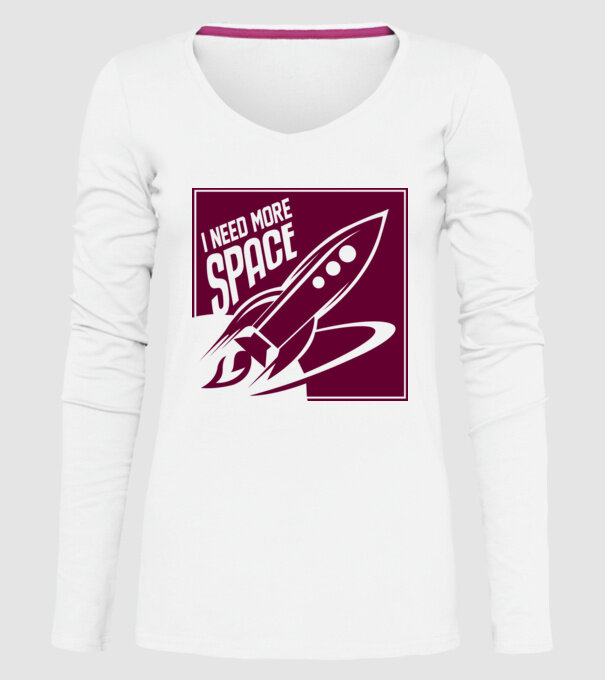 more space model alb pe tricou