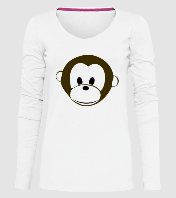 maimuță model alb pe tricou