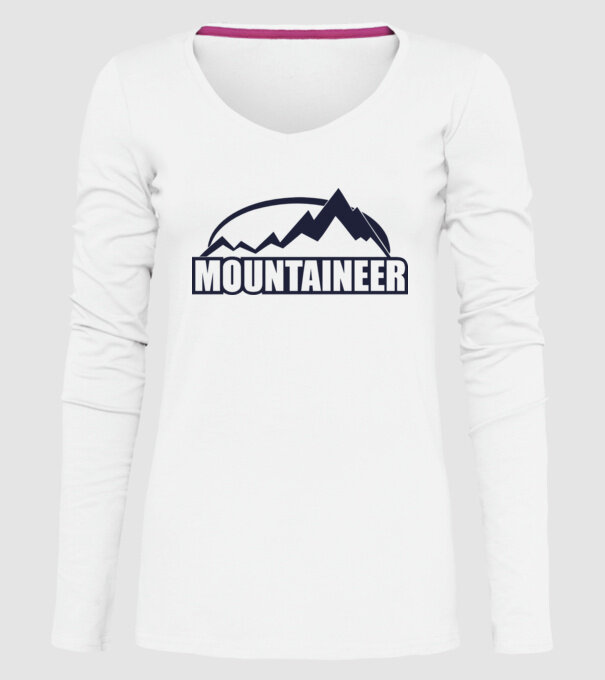 mountaineer model alb pe tricou