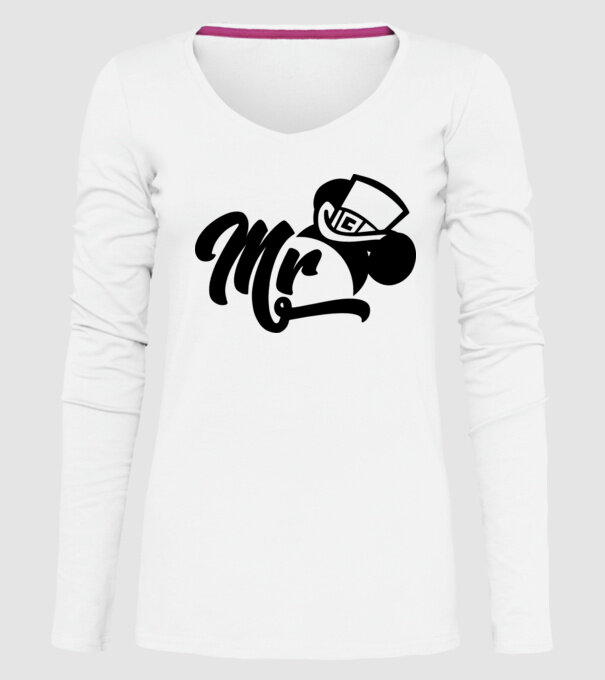 Mr Mouse model alb pe tricou