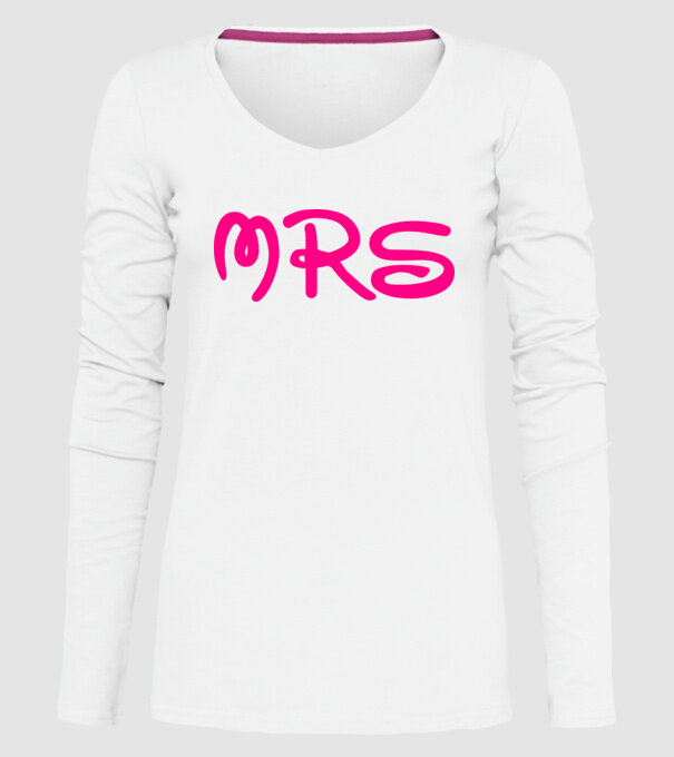Mrs model alb pe tricou