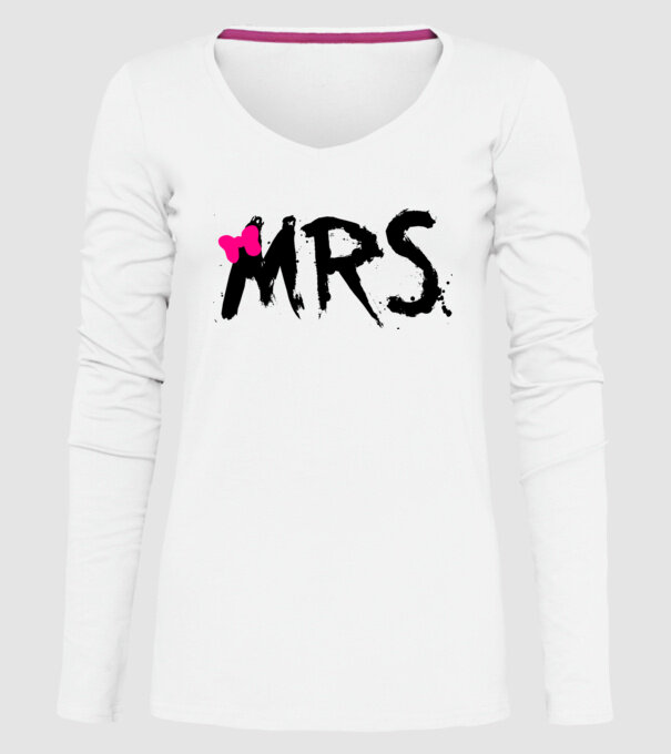 Mrs. model alb pe tricou