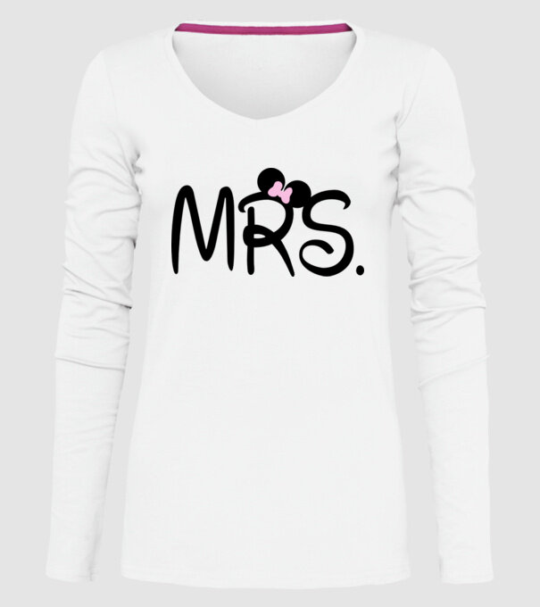 Mrs. model alb pe tricou