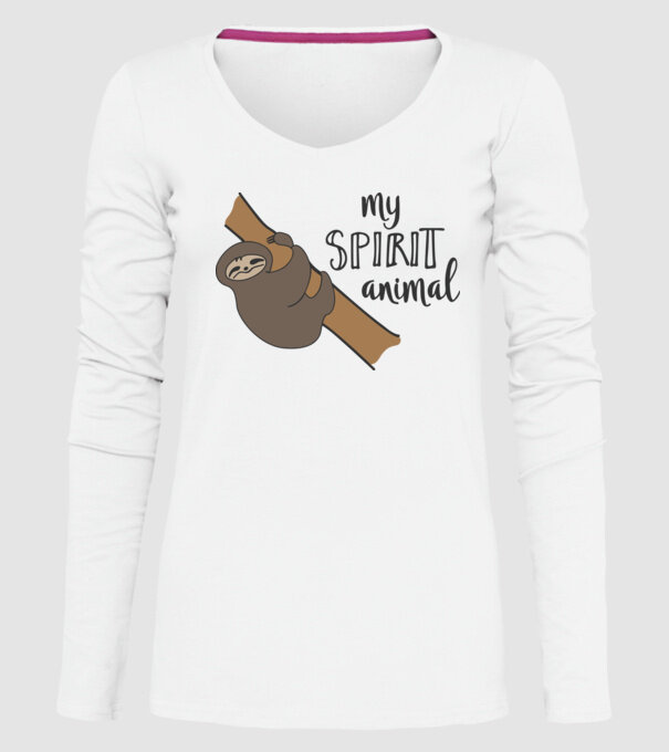My spirit animal model alb pe tricou