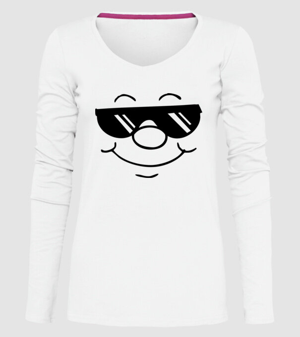 Forma cu ochelari de soare model alb pe tricou