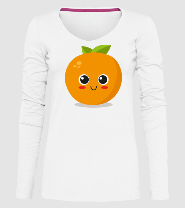 Portocală model alb pe tricou