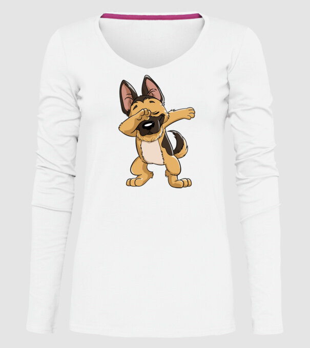 Ciobănesc german DAB model alb pe tricou