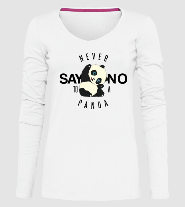 Never say no model alb pe tricou