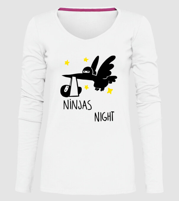 Ninja model alb pe tricou