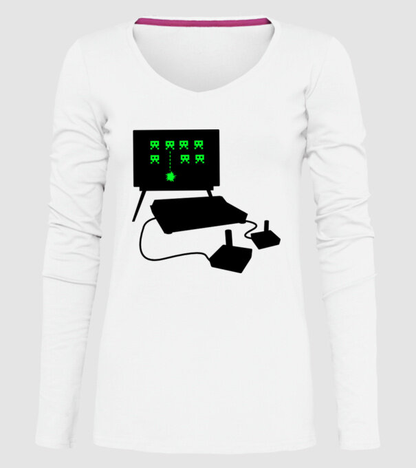 Oldschool Gamer model alb pe tricou