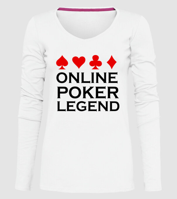 Online Poker Legend model alb pe tricou