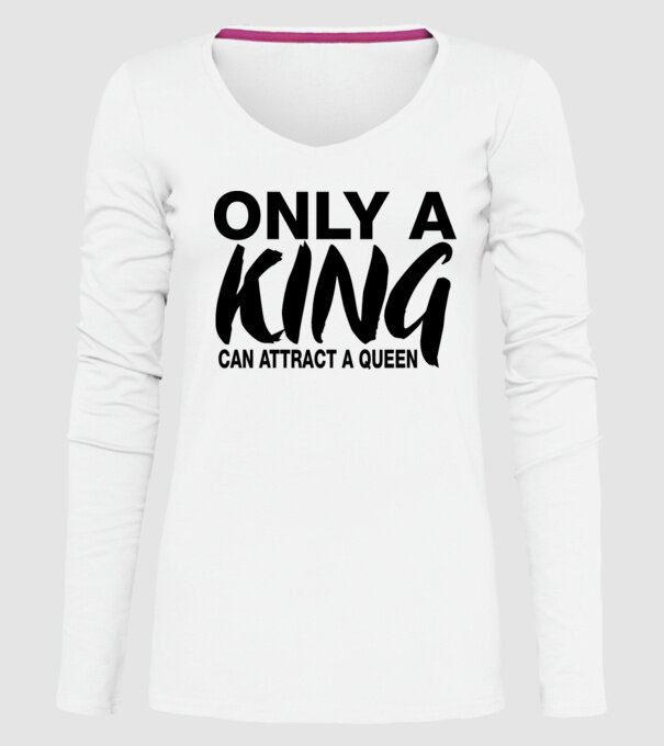 Only a King model alb pe tricou