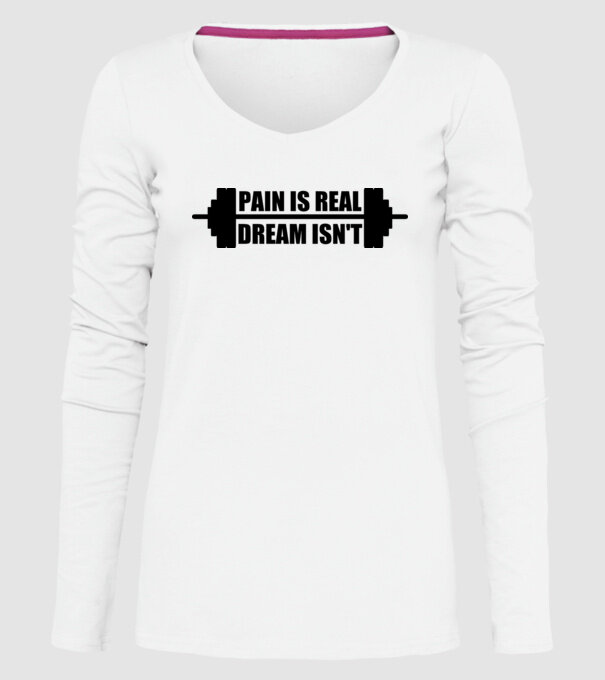 Pain is real model alb pe tricou