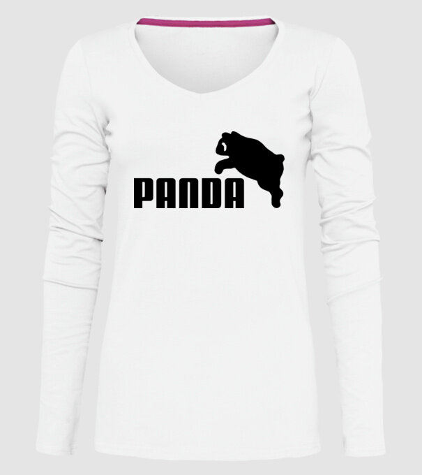 PANDA model alb pe tricou