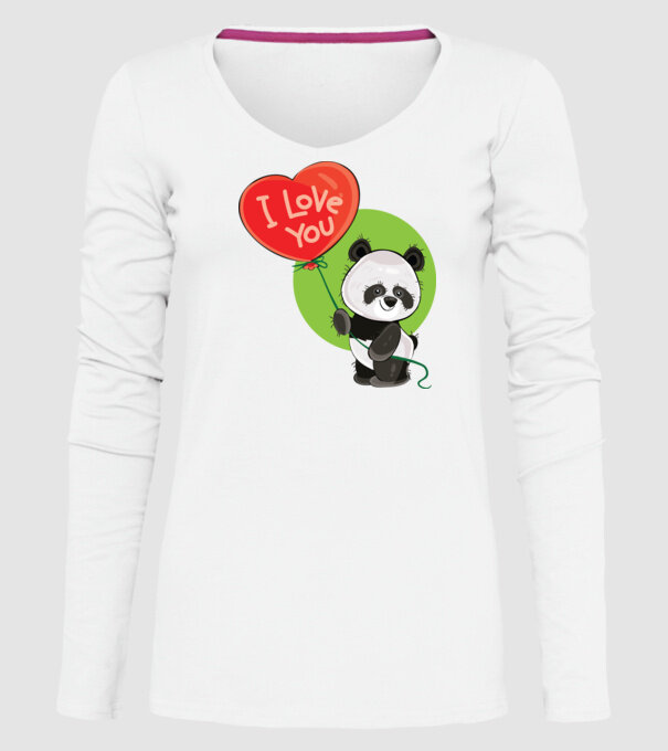 dragoste panda model alb pe tricou