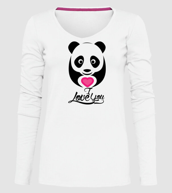PandaHeart model alb pe tricou