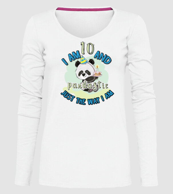 PANDASTIC 10 model alb pe tricou