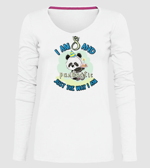 PANDASTIC 8 model alb pe tricou