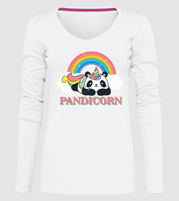 PANDICORN model alb pe tricou