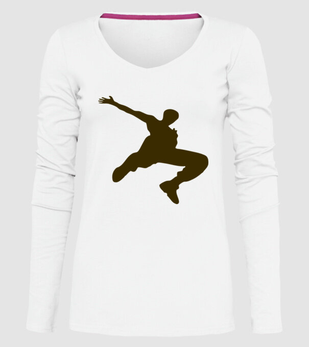 Logo Parkour model alb pe tricou
