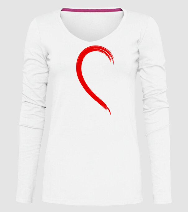 Inimă pereche dreapta model alb pe tricou