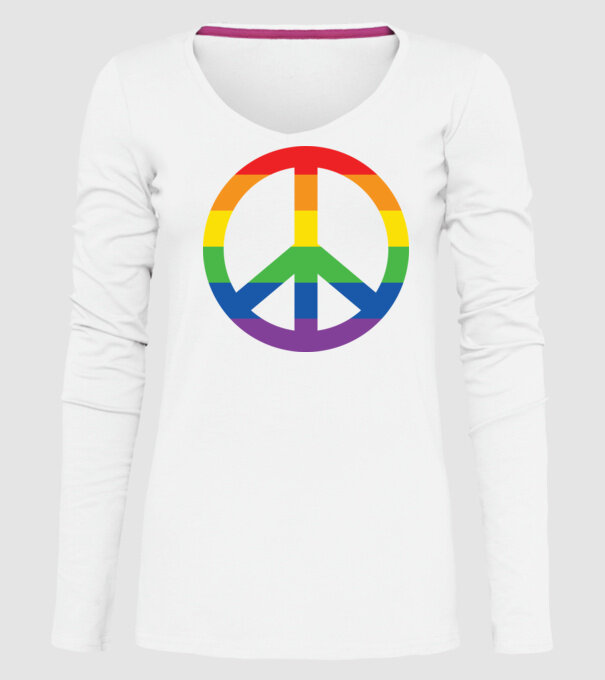 Peace pride model alb pe tricou