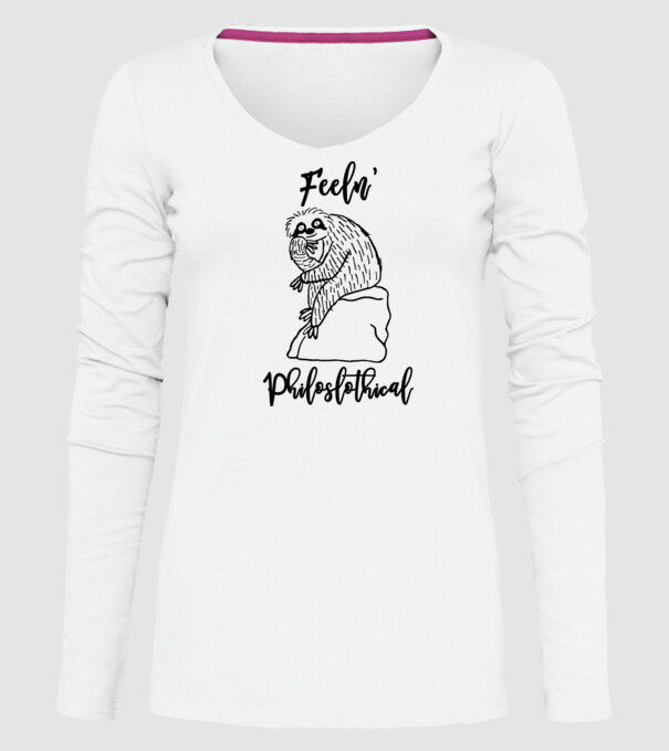 Philoslothical model alb pe tricou