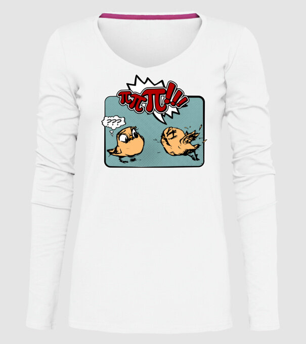 Pi Pi model alb pe tricou