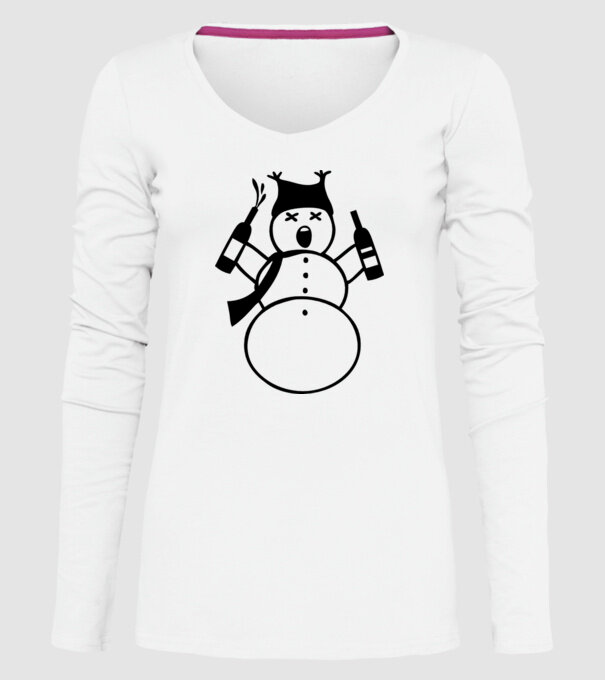 Om de zăpadă beat model alb pe tricou