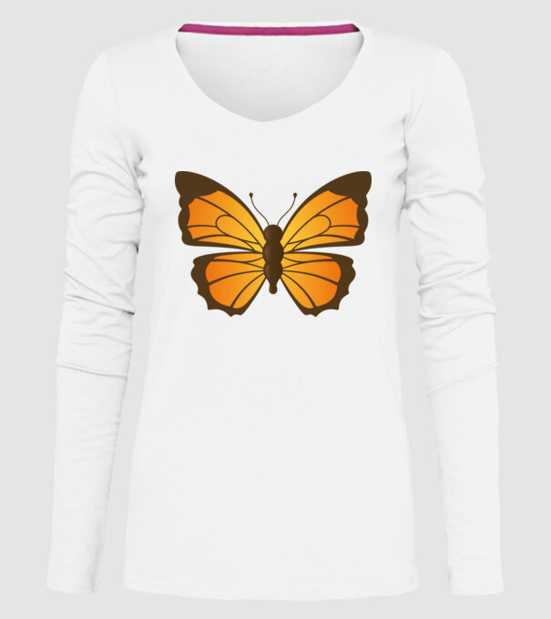 Butterfly model alb pe tricou