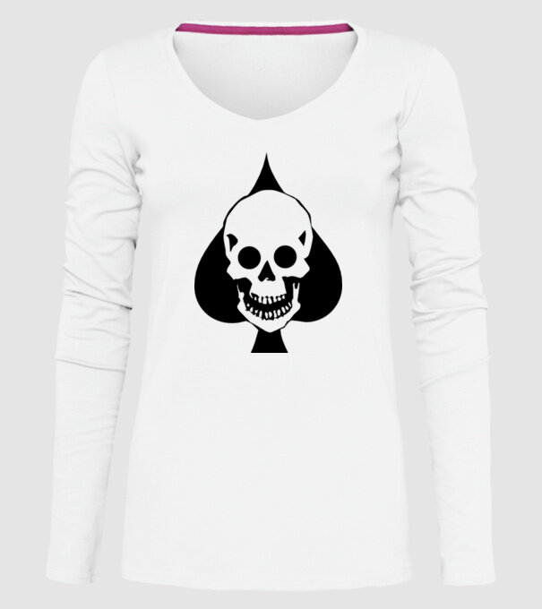 Craniu pică model alb pe tricou