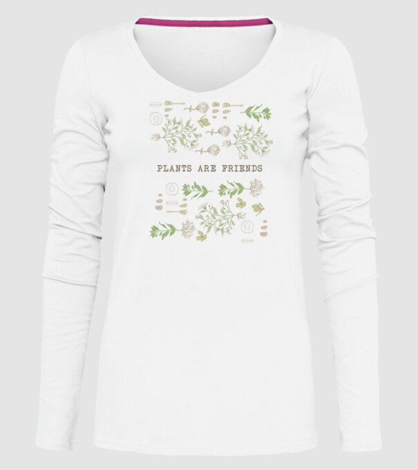 Plants are friends model alb pe tricou